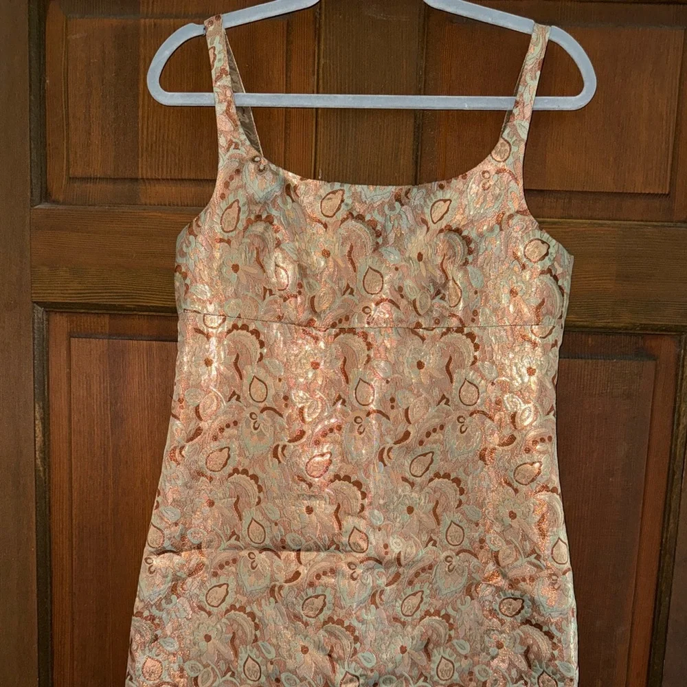 J.Crew paisley jacquard spaghetti strap mini dress - Picture 2 of 6